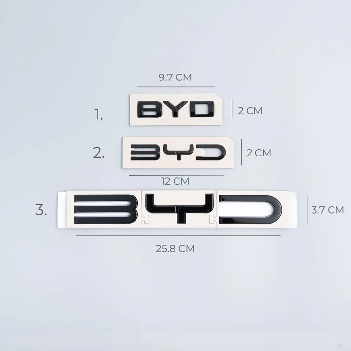 Rear Bumper Glossy Black Badges LOGO for BYD